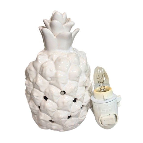 Scentsy Other - Scentsy Queen Pineapple White Ceramic Plugin Mini Wax Warmer